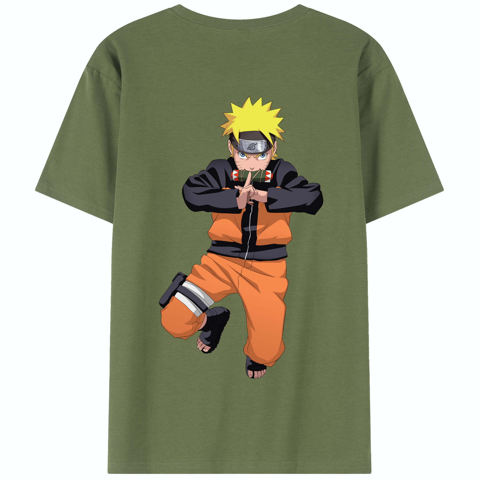 （画像用） NARUTO -ナルト- うずまき ナルト Uzumaki Naruto 綿100％半袖Tシャツ（背面プリント）